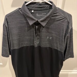 Under Armour Men's Charcoal and Black Polo